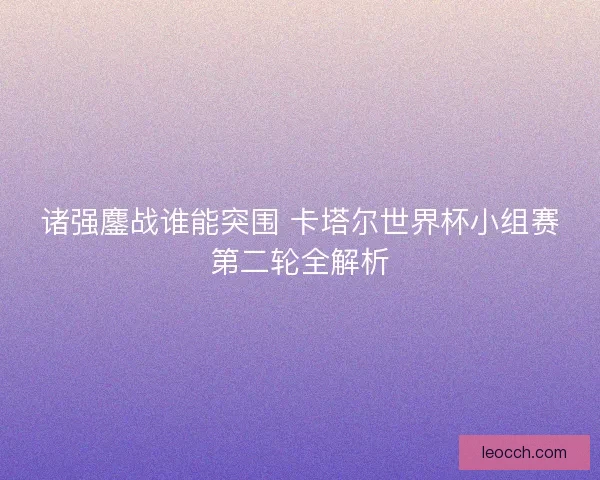 诸强鏖战谁能突围 卡塔尔世界杯小组赛第二轮全解析