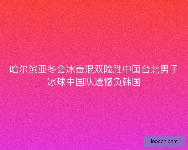 哈尔滨亚冬会冰壶混双险胜中国台北男子冰球中国队遗憾负韩国