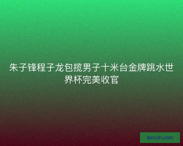 朱子锋程子龙包揽男子十米台金牌跳水世界杯完美收官